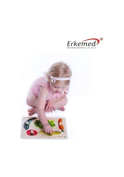 Sebze Figürlü Ahşap Çocuk Zeka Geliştirici Puzzle