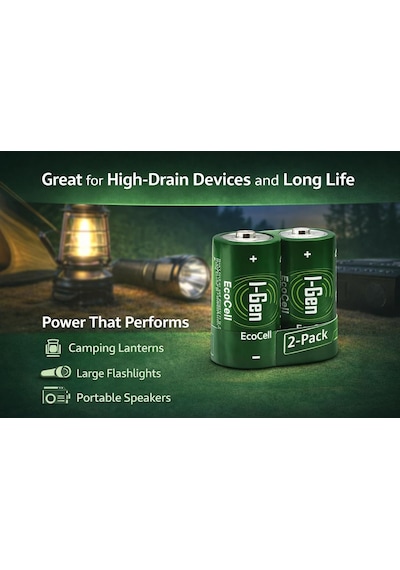 Batteries R20 Ecocell D Boy Pil 1.5v Büyük Boy Pil 10, 10'lu Paket
