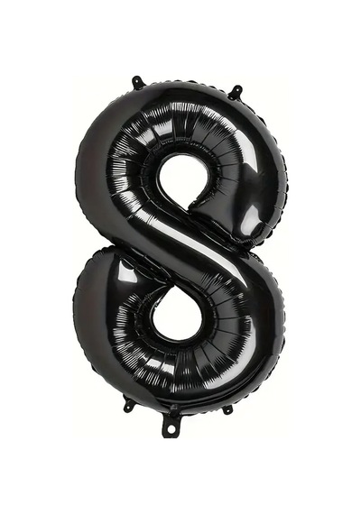 Beysüs Siyah 8 Rakam Folyo Balon 80 Cm Siyah
