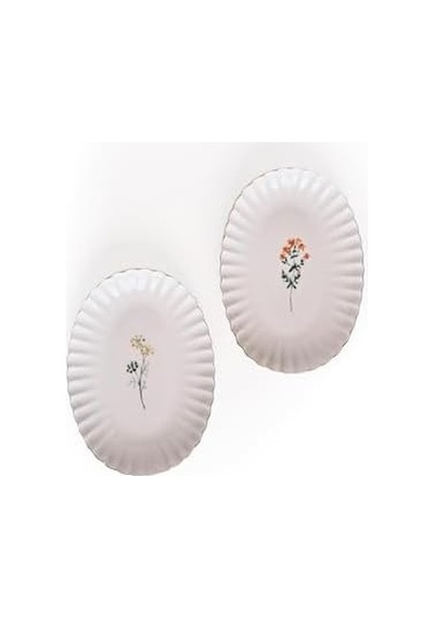 Porselen Tiny 2 Parça 24 Cm Kayık Tabak Açık