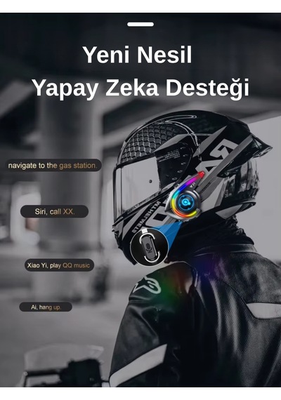 Wearfitpro Y21 Rgb Işık Efektli İntercom Bluetooth Motosiklet Kask Kulaklığı İntercom Kulaklık