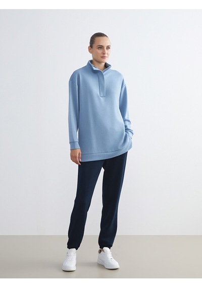 Lcw Everyday Mavi Dik Yaka Kadın Sweatshirt Tunik