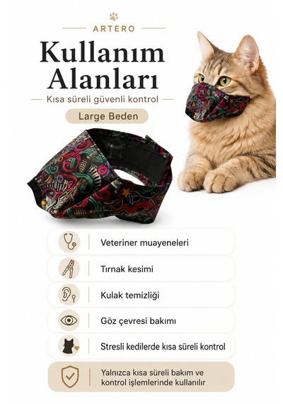 Artero Kediler İçin Kumaş Ağızlık Large Beden