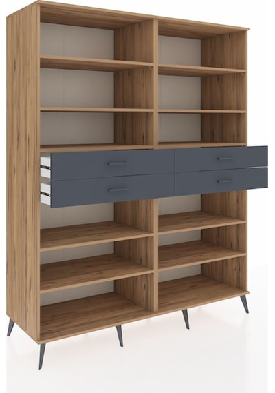 Kronos Gardrop 10 Raflı 4 Çekmeceli 176x59x221 Çam-çam/antrasit Çam/antrasit Kronos Gardrop 10 Raflı 4 Çekmeceli 176x59x221 Çam-çam/antrasit Çam/antrasit