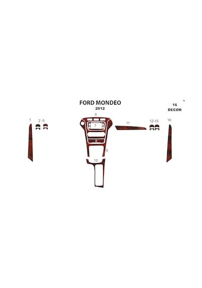 Ford Mondeo Torpido Kaplama 2010-2014 16 Parça Maun