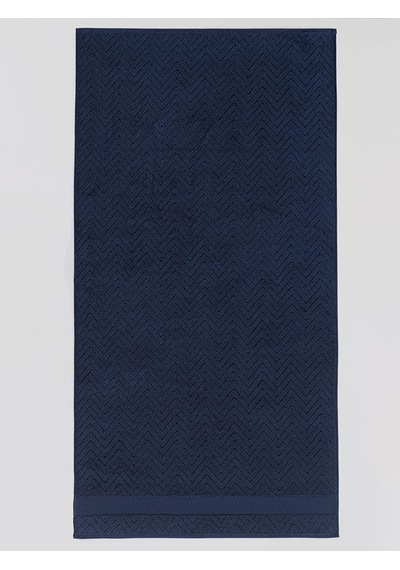 Pamuk Tekli Havlu Jakarlı Karna Premıum Zander - 50 X 90 Lacivert