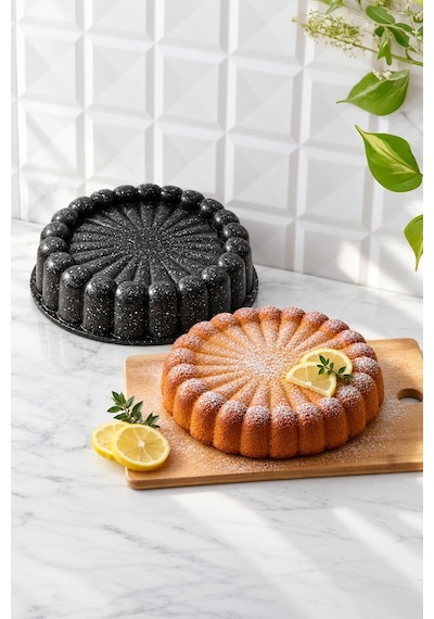 Papatya Siyah Döküm Tart Kalıbı 26 Cm