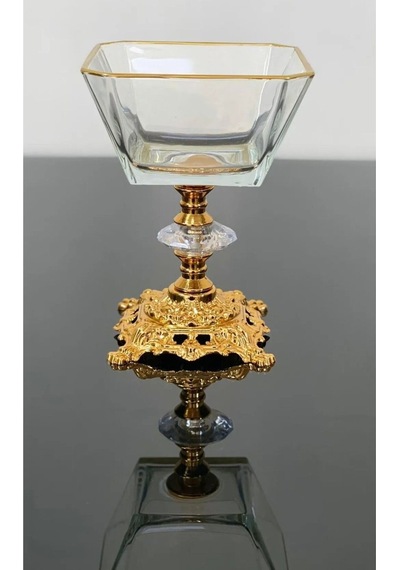 Atabey Home 1 Adet Tekli Metal Döküm Ayaklı Gold Detaylı Magnolia-kase-dondurmalık-şekerlik Lav Krn260