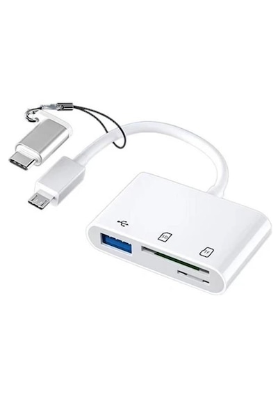 Type C Micro Usb Otg Kart Okuyucu Usb 3.0 Çevirici Adaptör 3 İn 1