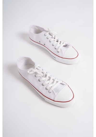 Mubiano Mbcvs200b Düz Taban Bağcıklı Erkek Beyaz Bez Spor Ayakkabı & Sneaker Beyaz