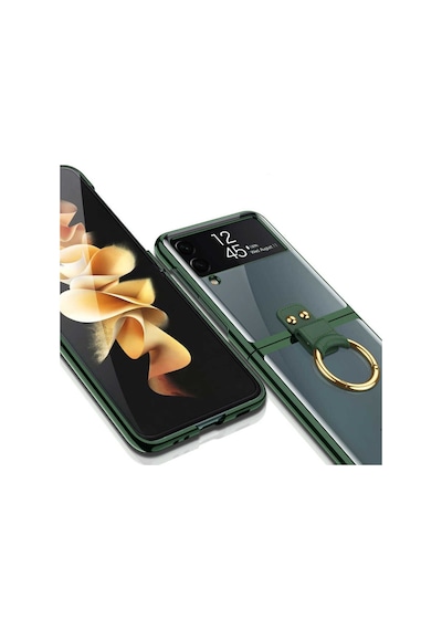 Samsung Galaxy Uyumlu Z Flip 3 Kilif Seffaf Yüzüklü Full Korumali Kapak 478655213