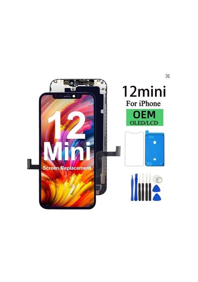 Apple iPhone Uyumlu 12 Mini A Kalite Ön Lcd Ekran Dokunmatik Sıvı Bandı Kırılmaz Tamir Seti Set