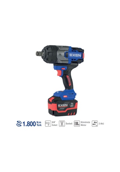 Exen En 396 Sm Kömürsüz Şarjlı Somun Sökme 21v 6.0 Ah 1800 N.m