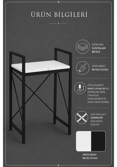 Lifos Beyaz/siyah Raflı Çamaşır Makinesi Dolabı Kurutma Makinesi Dolabı Metal Banyo Dolabı Lifos Beyaz/siyah Raflı Çamaşır Makinesi Dolabı Kurutma Makinesi Dolabı Metal Banyo Dolabı
