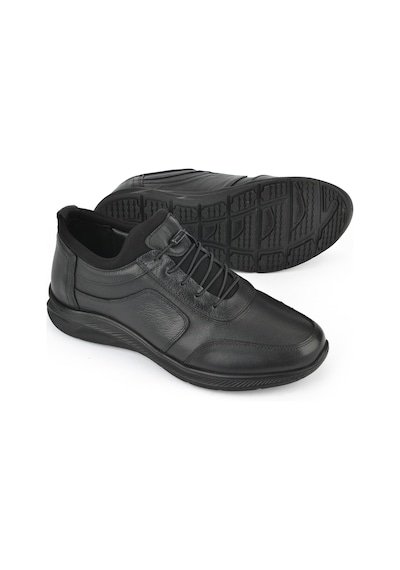 Ziya, Erkek Hakiki Deri Sneaker 143423z69 Siyah Siyah
