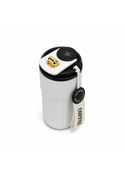 Mahmood Coffee Dereceli Beyaz Termos 440 Ml