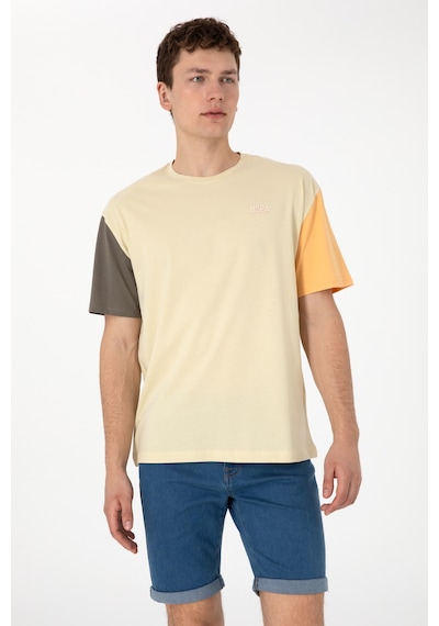 U.S. Polo Assn. Erkek Comfort Fit Bisiklet Yaka Açık Haki Tişört 50306921-VR183