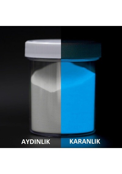 Capital 50g Mavi Renk Fosfor Tozu Glow In Dark Karanlıkta Parlayan Boya Çok Renkli