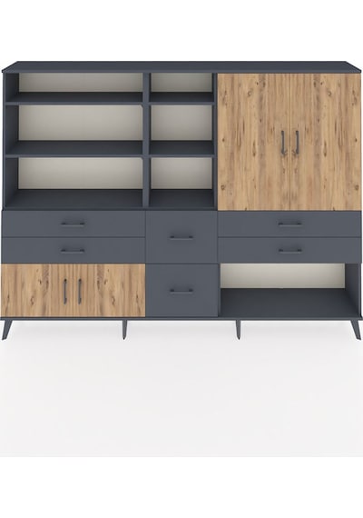 Arges Dolap 10 Raflı 6 Çekmeceli 4 Kapaklı 220x30x163 Antrasit-ça Antrasit-çam/antrasit Arges Dolap 10 Raflı 6 Çekmeceli 4 Kapaklı 220x30x163 Antrasit-ça Antrasit-çam/antrasit