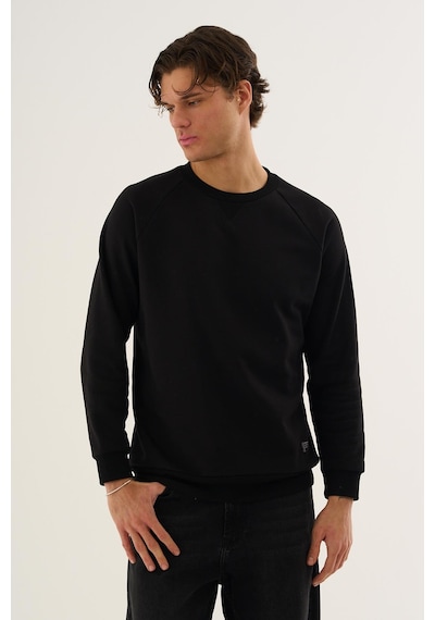 Alexander Gardi Bisiklet Yaka Basic Sweatshirt Siyah
