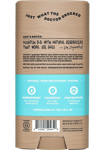 Dr. Squatch Coconut Castaway Alüminyumsuz Stick Deodorant 75gr