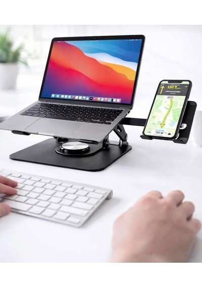 2si 1 Arada Metal 360 Dönebilen Ayarlanabilir Laptop Tablet Telefon Tutucu Kaymaz Tabanlı Çok Amaçlı Stand