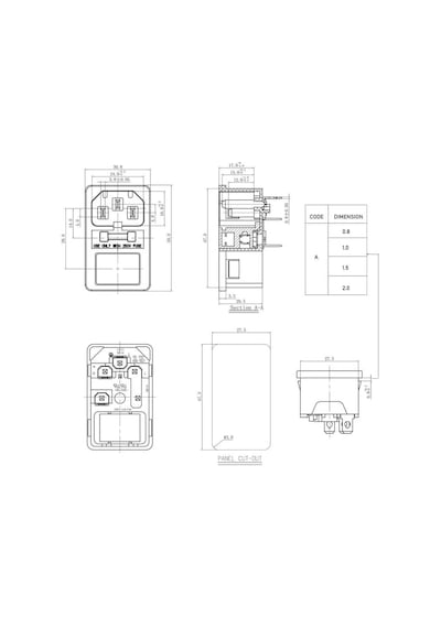 Koodmax 220v / 110v 10a Ac Power Güç Kaynağı Konnektörü - Erkek - Sigortalı - Anahtarlı