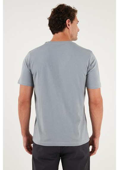 Buratti Pamuklu Baskılı Regular Fit Bisiklet Yaka Erkek T Shirt 59020205 Açık Gri
