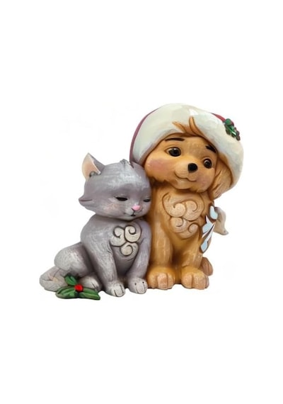 Jim Shore Heartwood Creek Noel Baba Şapkalı Kedi Yavrusu Figürü, 11.1 Cm, Çok Renkli