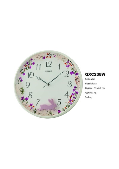 Seiko Clocks Qxc238w Tavşan Figürlü Sarkaçlı Duvar Saati Beyaz