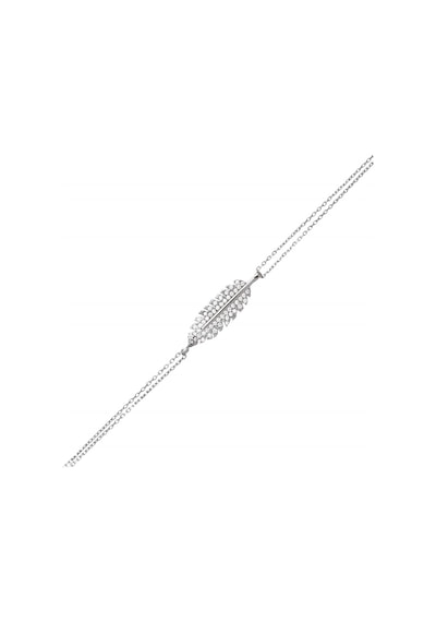 Tüy Motifli Tasarım Kadın Gümüş Bileklik N11.39901