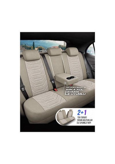 Mazda 121 Asya Bej Tay Tüyü Oto Koltuk Kılıfı Tam Set-kolay Montaj-terletmez-ortopedik 1990-2000