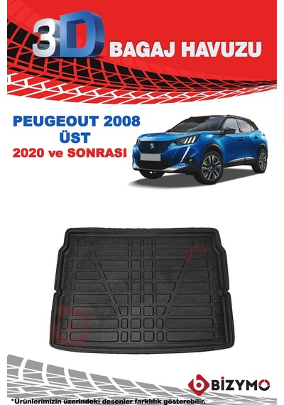 Peugeot 2008 2020+ Üst 3D Bagaj Havuzu Bizymo Peugeot 2008 2020+ Üst 3D Bagaj Havuzu Bizymo
