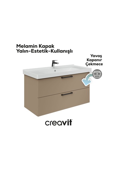 Creavit D20 100 Cm İki Çekmeceli Lavabo Dolabı Dafne Melamin Kapak Demonte Dafne Creavit D20 100 Cm İki Çekmeceli Lavabo Dolabı Dafne Melamin Kapak Demonte Dafne