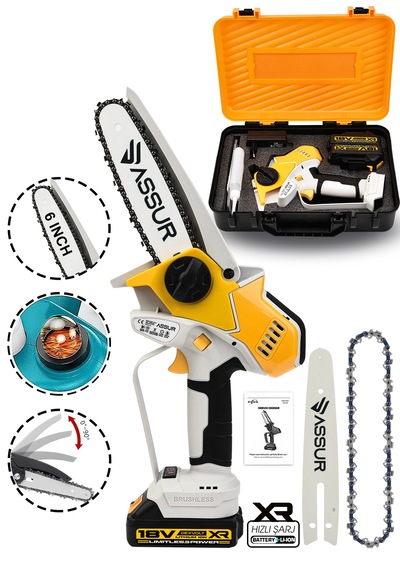 Assur Asr773 18v Çift Akü Dal Budama Testere Sarı