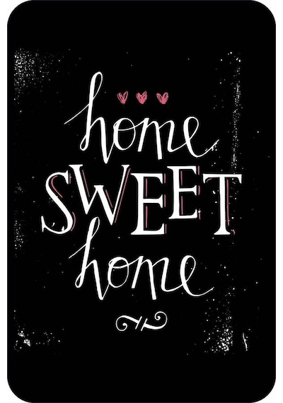 Siyah Home Sweet Home Banyo Halısı Klozet Paspas Seti Bs301n11