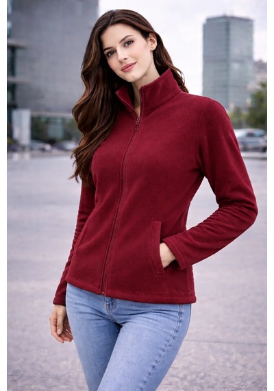 Bbbutikbasic Unisex Traşlı Polar Ceket M5414 Bordo