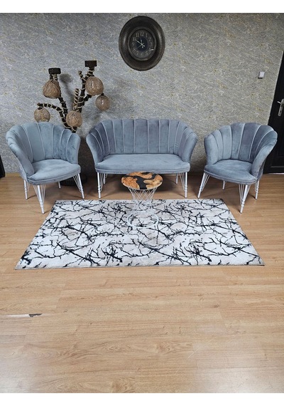 Beyaz Boyalı Tel Ayak Papatya Çay Seti Koltuk Takımı , Balkon, Sa 001