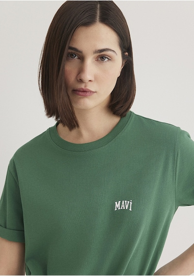 Mavi - Mavi Logo Baskılı Yeşil Tişört 1611900-71874 Yeşil
