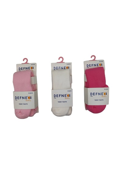 Defne Baby 3 Çift Havlu Pamuklu Kışlık Kız Çocuk Ve Bebek Külotlu Çorap Beyaz