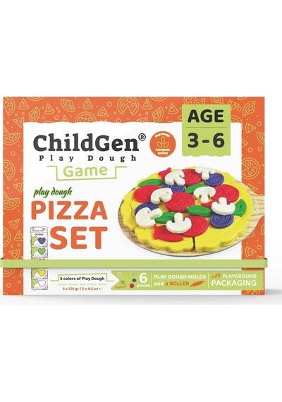 Childgen Pizza Sahneli Oyun Hamuru Kutusu Çok Renkli