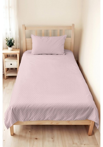 Pudra Minimal Genç Odası Tek Kişilik Pike Takımı - Modern Kapitone Bej 160x220 Cm Yatak Örtüsü Sabahçı Kuşluk Dokunuşu