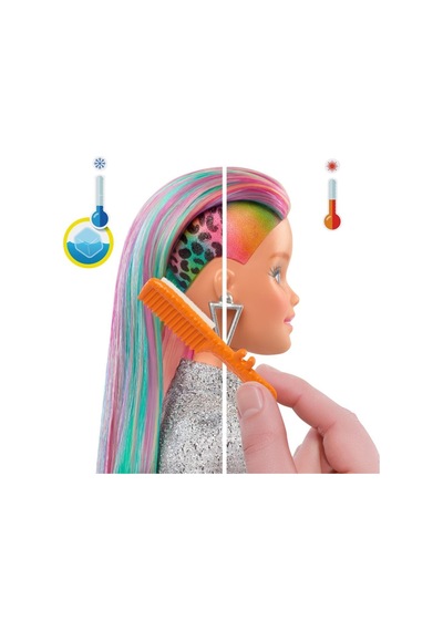 Barbie Leopar Gökkuşağı Saçlı Bebek - Grn81-Grn80