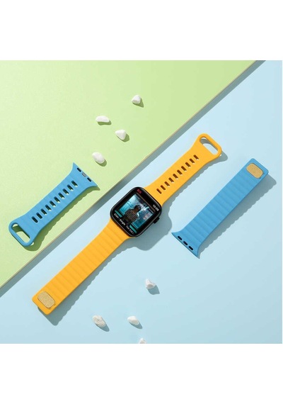 Apple Uyumlu  Watch  7 45mm Zore Krd-73 Silikon Kordon