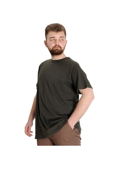 Mode Xl Büyük Beden Erkek Tshirt Bisiklet Yaka Basic 20031 Haki 001