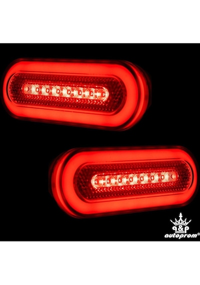 Ahmet Otomotiv Çeray Kırmızı Neon Ortadan Sinyalli Gizli Vidalı Led Lamba 12v-24v