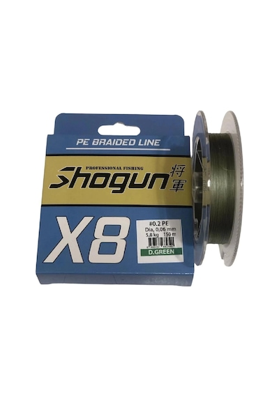 Shogun 8x 150 Mt 0,16mm İp Misina Dark Green - Standart