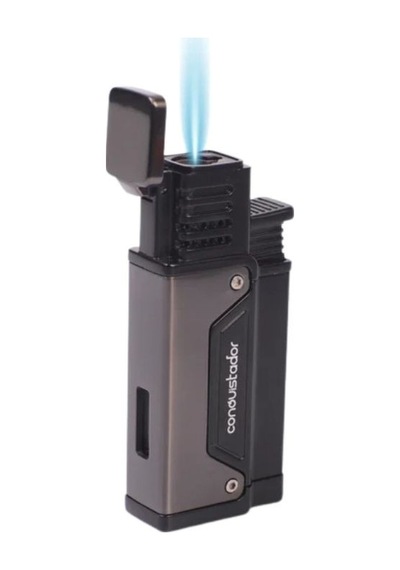 Conquistador 1li Torch Gri Gunmetal Metal Puro Çakmağı 8012ct