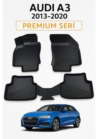 Audi A3 2013-2020 3d Premium Havuzlu Oto Paspas