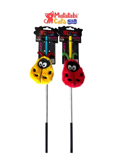 Matatabi Cats Ladybug Alüminyum Saplı Kedi Oltası Matatabi,çıngırak Ve Hışırtı İçerir.özel Kumaş